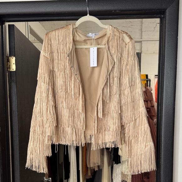 Baltic Born Jackets & Blazers - Baltic Born Fringed Tan Jacket S L